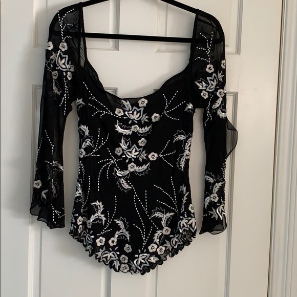 100% Silk Embroidered/Sequined and Beaded Blouse. - Picture 2 of 6